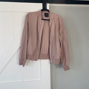 Zara Basic Dusty Rose Bomber Jacket